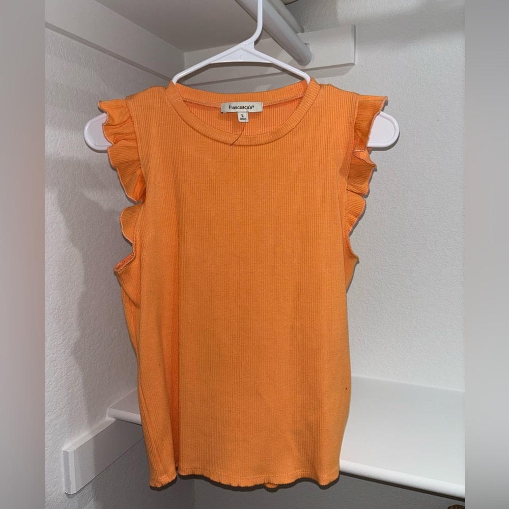 Universal Thread Tangerine Ruffle Sleeve Top